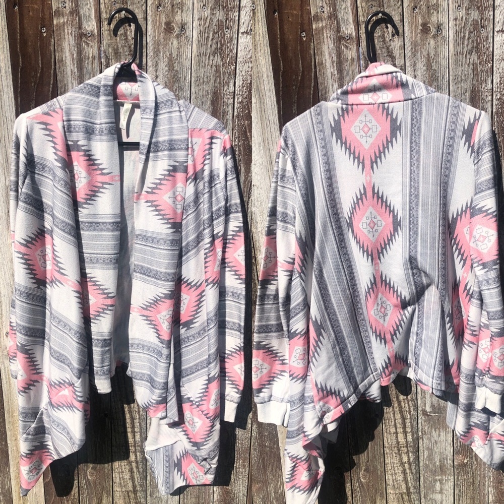 Pink/Grey/White Cardigan